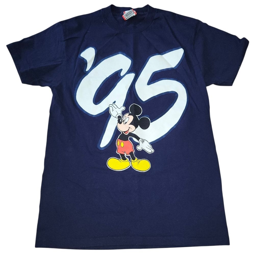 Disney '95 Navy Blue Vintage Mickey Mouse Unisex Tee. Sz. S/M